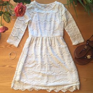 Copper Key White Lace Dress